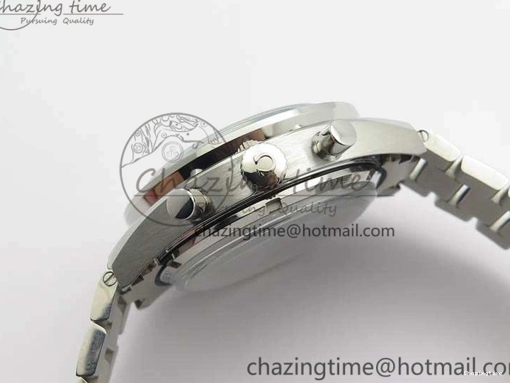 0718 Speedmaster ’57 Co-Axial OMF 1:1 Best Edition White Dial RG Markers On SS Bracelet A Elegant 8144